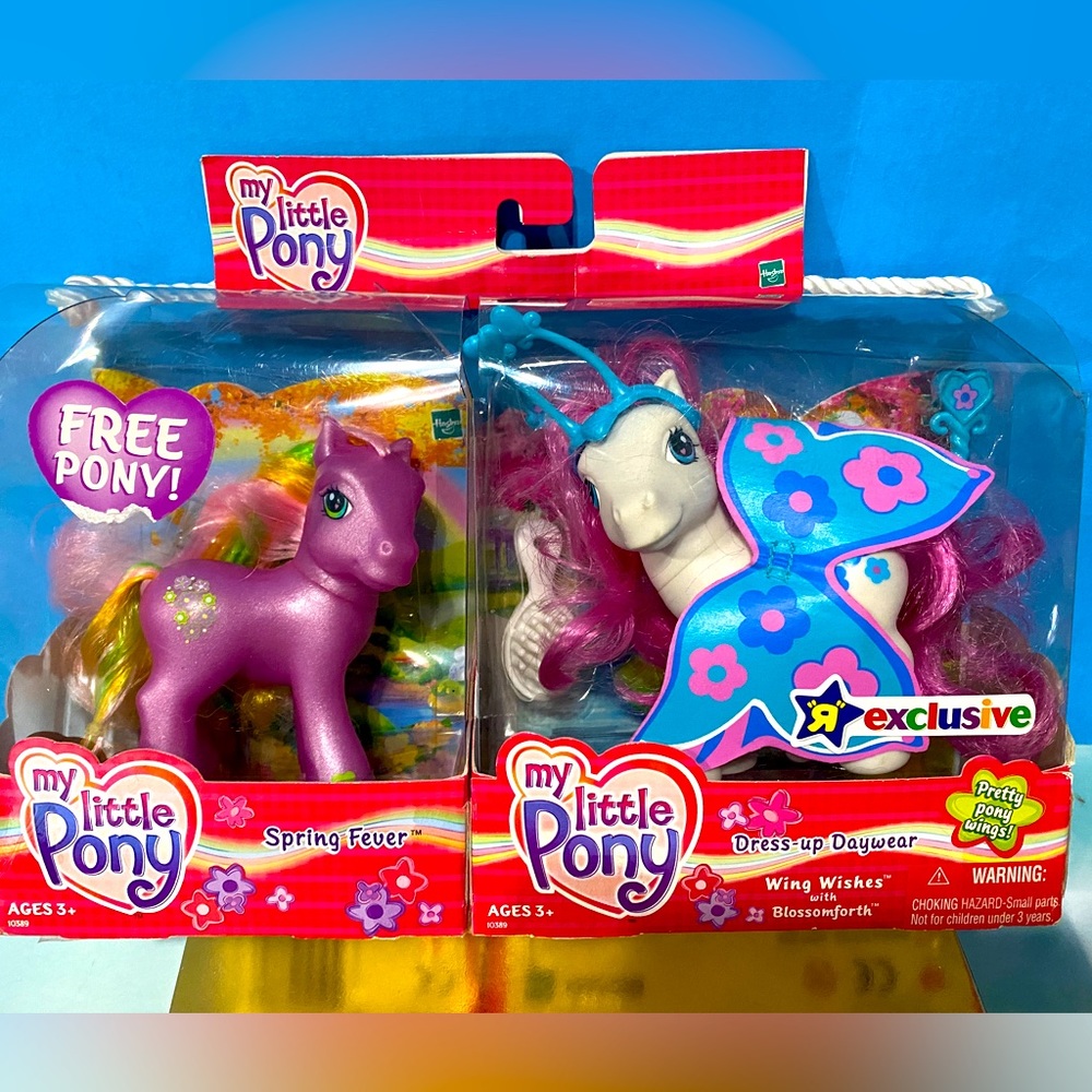 MY LITTLE PONY G3 NWT VTG 2004 TOYS R US EXCLUSIVE BLOSSOMFORTH & SPRING FEVER